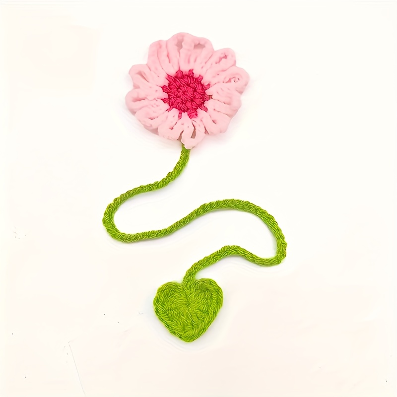 Florist Supply Bulk - 6 stuks handgehaakte boekenleggers met madeliefjes