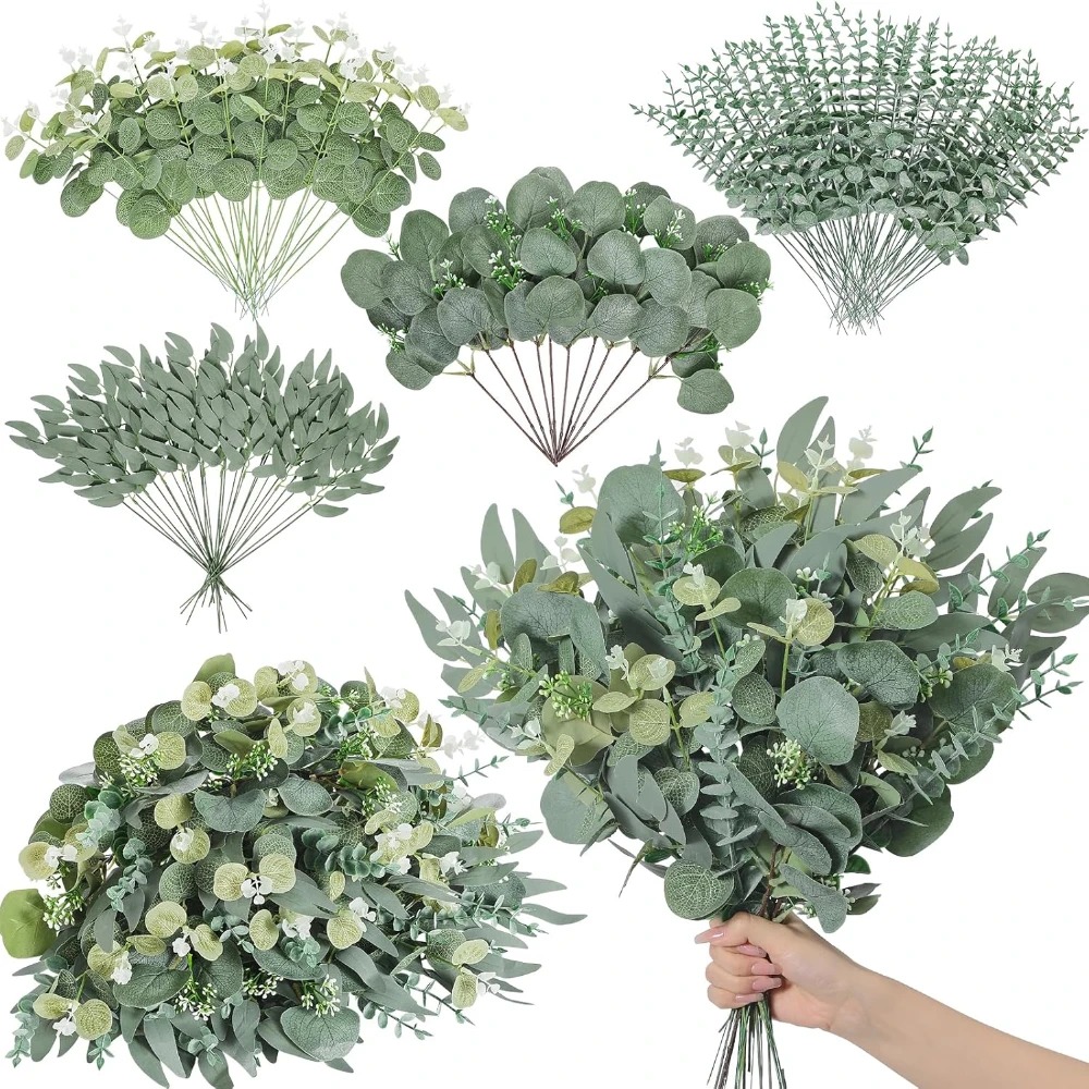 Florist Supply Bulk - 20 stks Eucalyptus Bladeren Stengels Kunstplant
