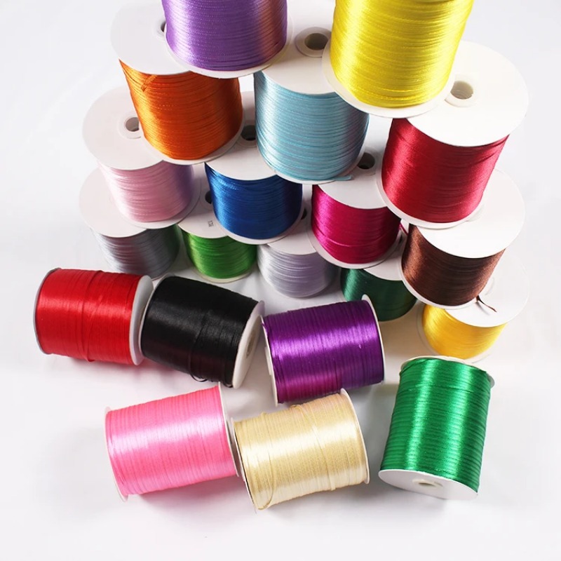 Ribbon Wired Satin - (10 meter/lot) 1/8'(3mm) Enkelzijdig Zwart Satijnen