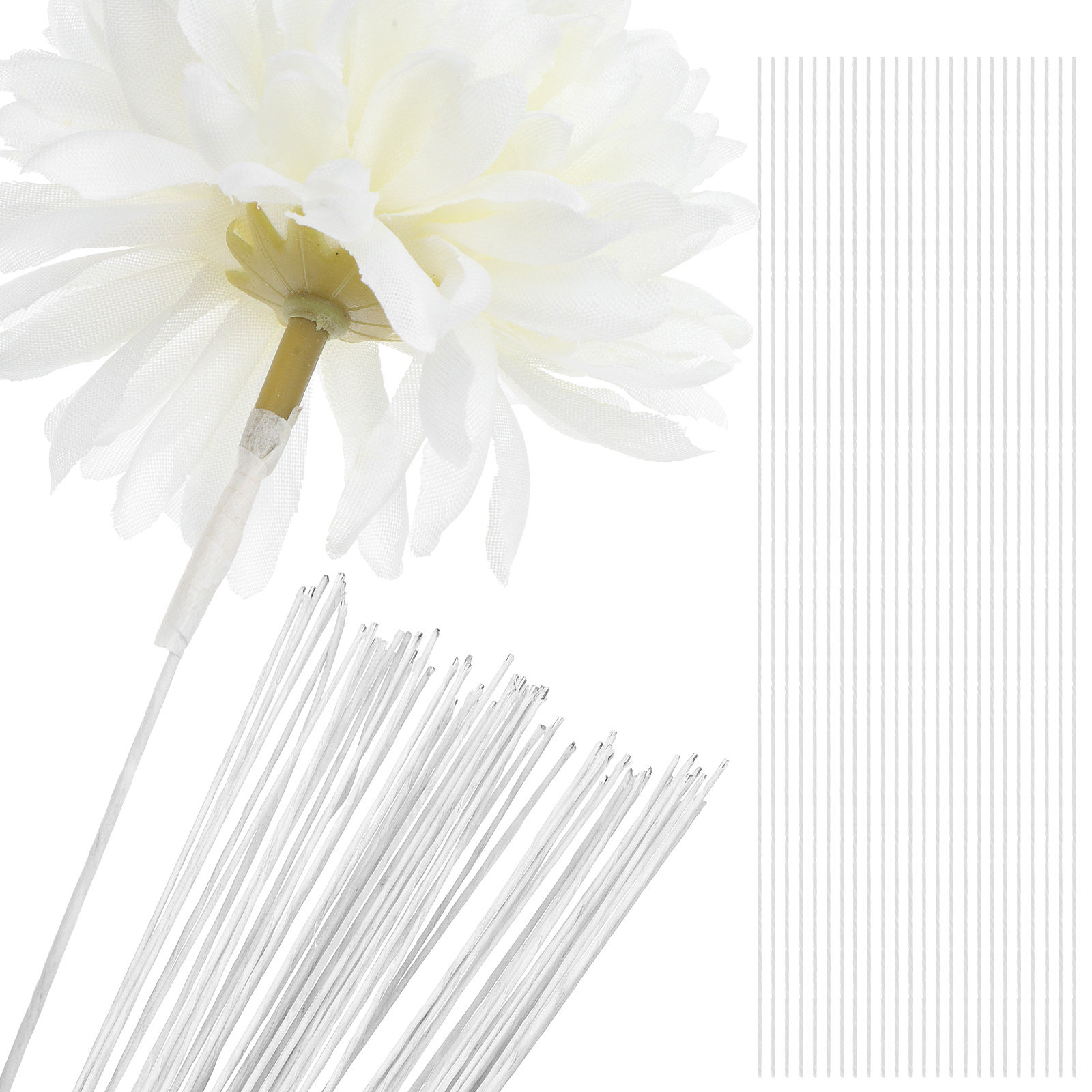 Wire Stem Florist - 100 stuks bloemendraadstelen van ijzer, flexibel,