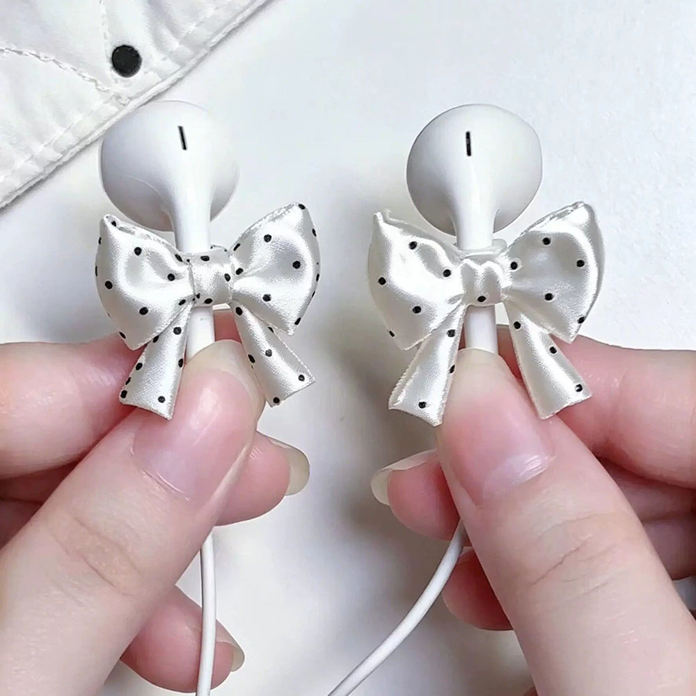 Ribbon Wired Satin - Satijnen lint strik oortelefoon ornament zoete