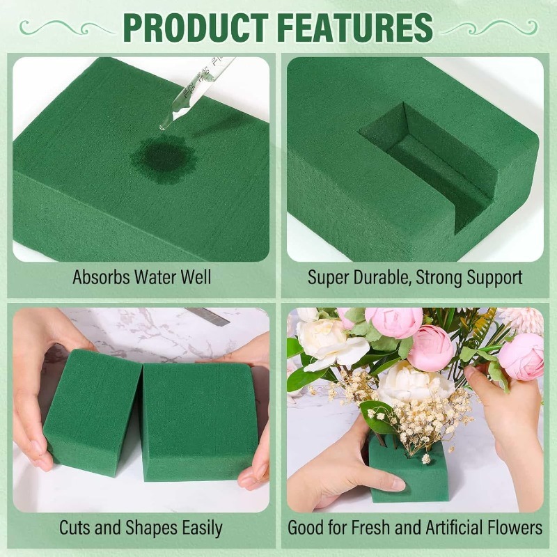 Floral Foam Oasis - 1/3 stuks groen bloemschuimblok DIY bloemstuk