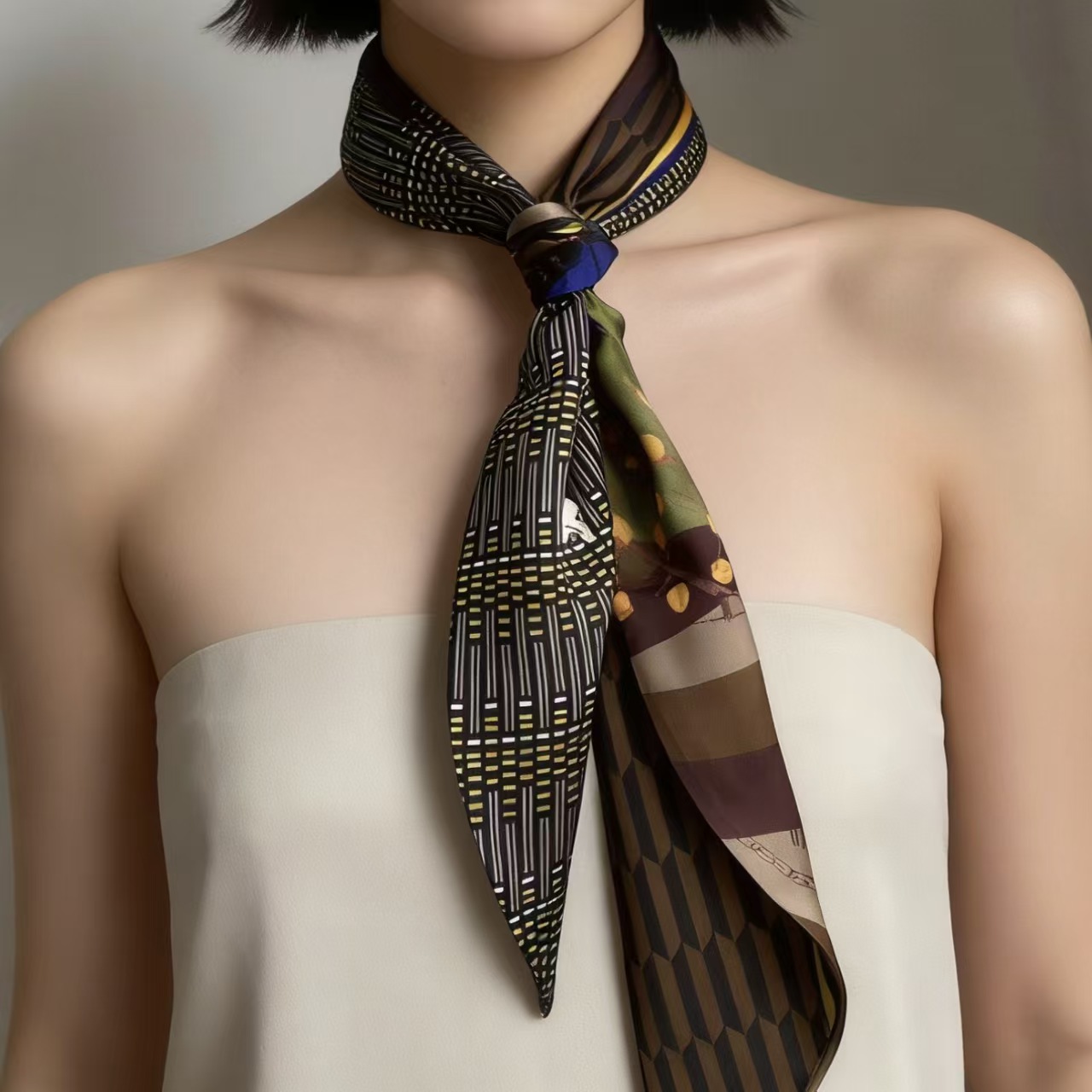 Luxe Print Lang Haarlint Bevel - Ribbon Wired Satin recensie en prijs