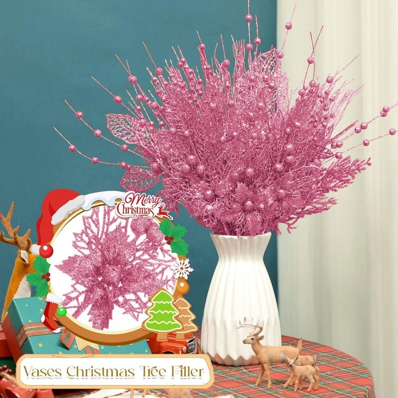 12 stuks roze kerstboom decora - Florist Supply Bulk recensie en prijs